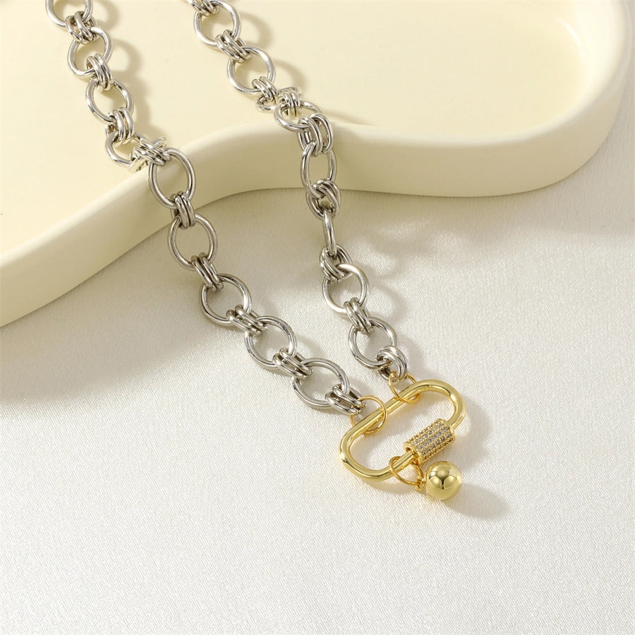 Jewelry IG Style Oval Copper Pendant Necklace