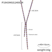 Gold Purple Zirconium Necklace