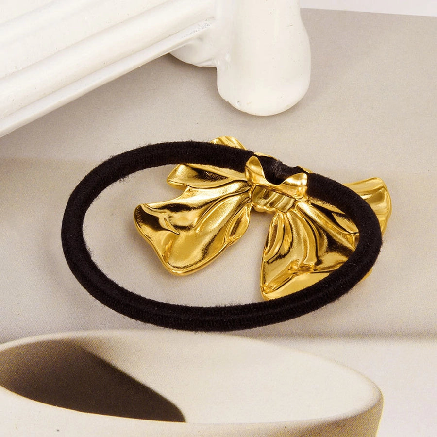 Women's Simple Style Bow Knot 304 Stainless Steel Plating Hair Tie