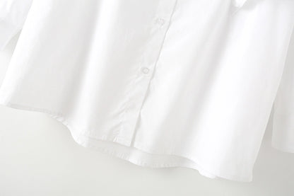 Women's Blouse Long Sleeve Blouses Elegant Solid Color