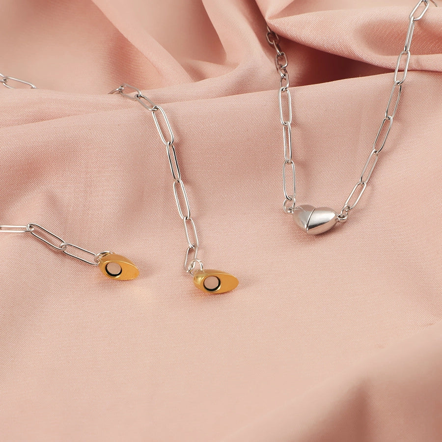 Jewelry IG Style Simple Style Heart Shape 304 Stainless Steel Plating Pendant Necklace