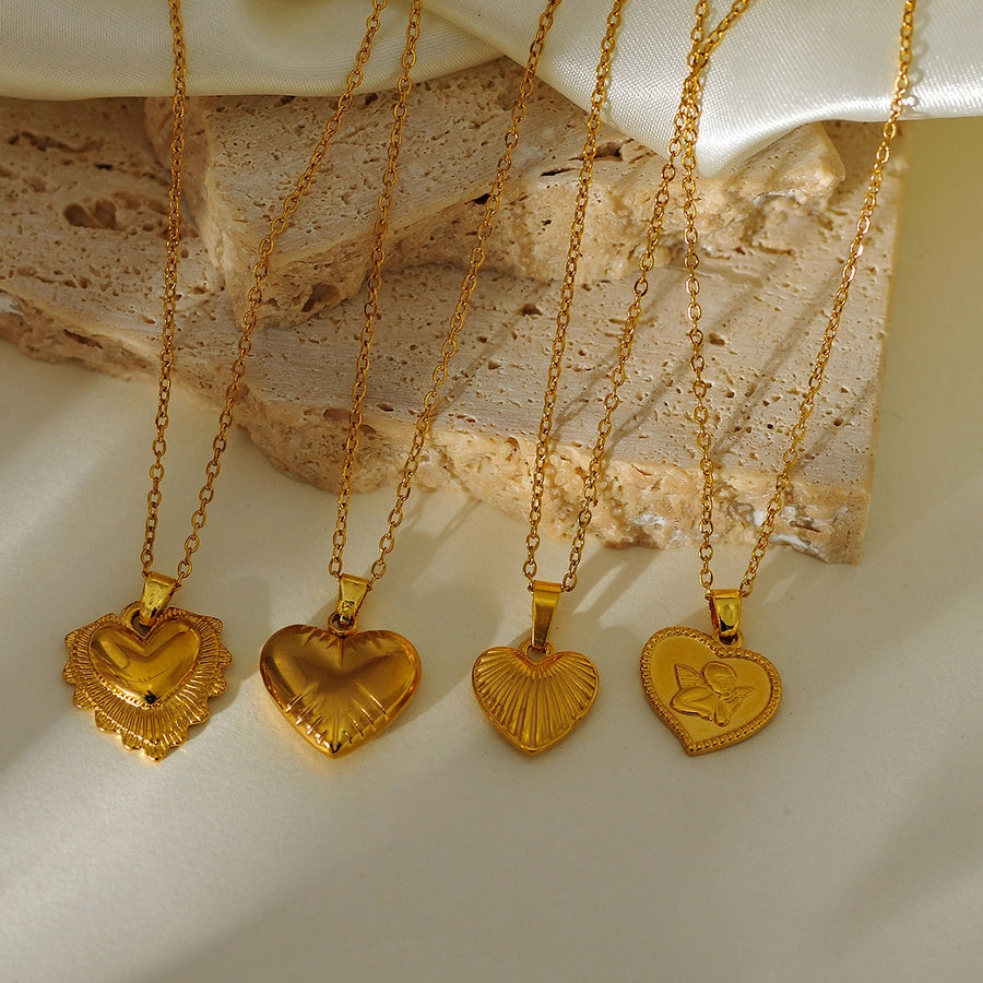 Jewelry Elegant Glam Luxurious Heart Shape 304 Stainless Steel Necklace