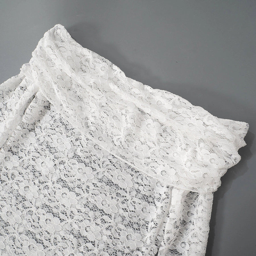 Women's Hip skirt Sexy Boat Neck Long Sleeve Solid Color Above Knee Masquerade