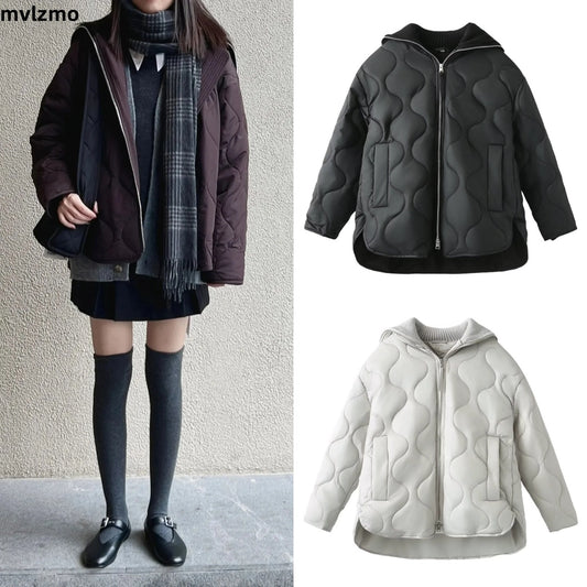 Women's Simple Style Classic Style Solid Color Zipper Coat cotton clothes