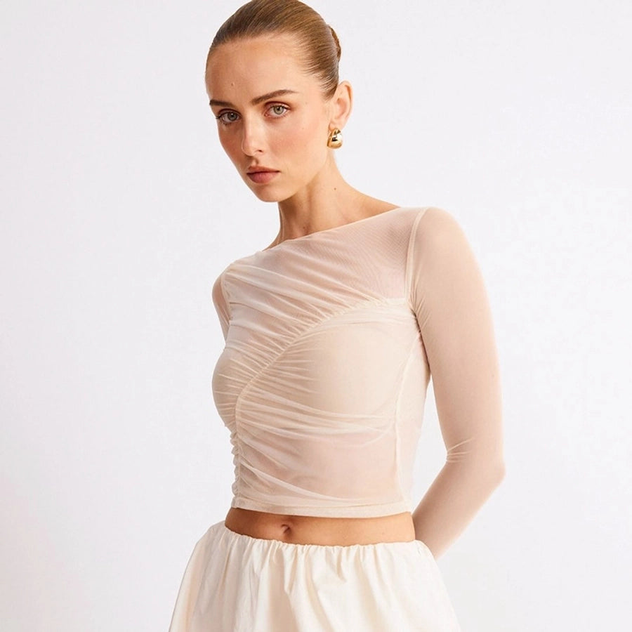 Women's T-shirt Long Sleeve Blouses Streetwear Solid Color