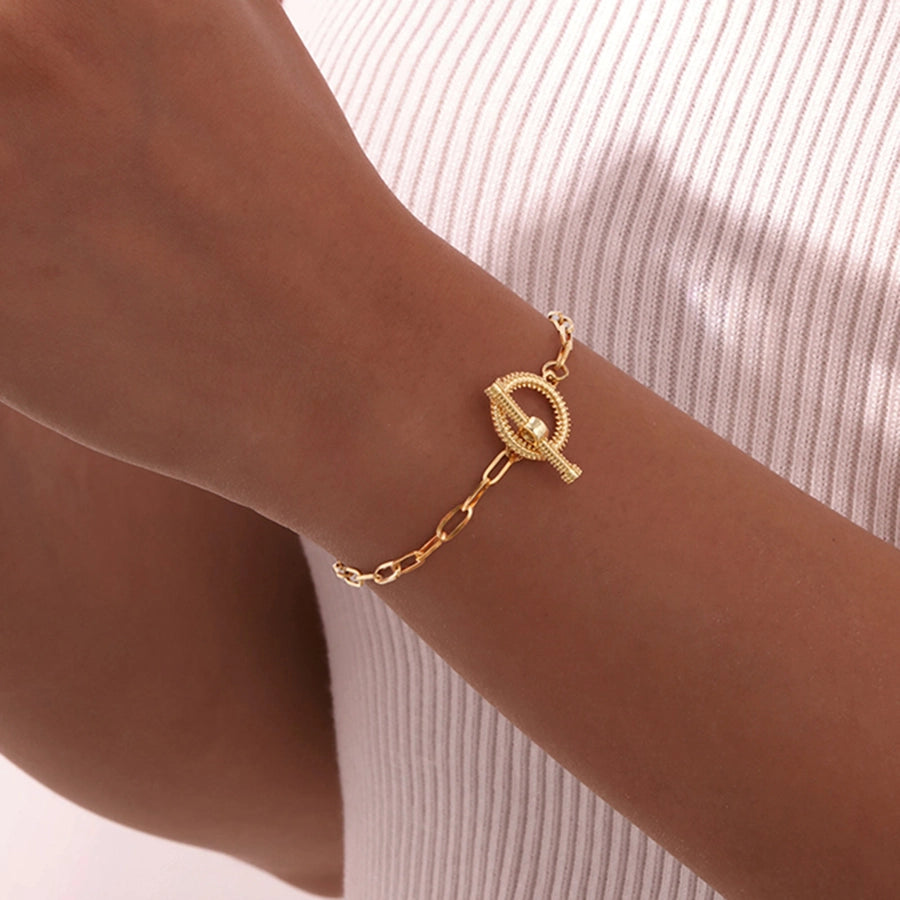 Jewelry IG Style Flower 201 Stainless Steel Copper Zircon 18K Gold Plated Bracelets