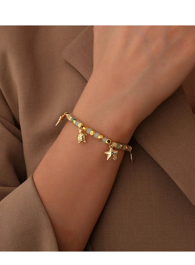 Jewelry Simple Style Tortoise Coconut Tree Starfish Copper Beaded Bracelets