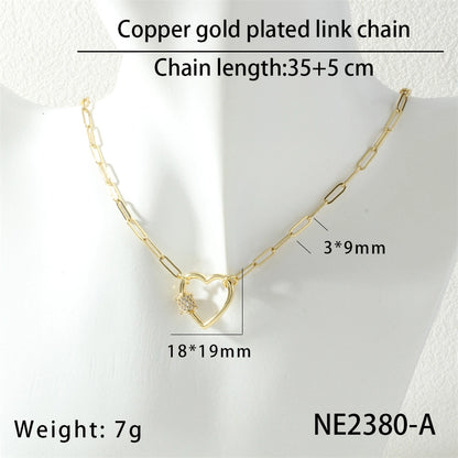 Jewelry Hip-Hop Punk Cool Style Heart Shape Copper Necklace
