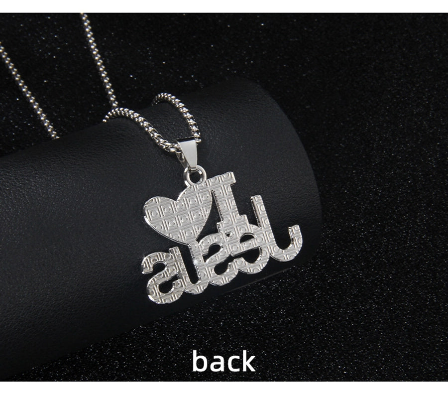 Hip-Hop Letter Heart Shape 201 Stainless Steel Alloy Enamel Unisex Pendant Necklace