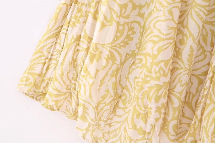 Summer Simple Style Flower Polyester Midi Dress Skirts