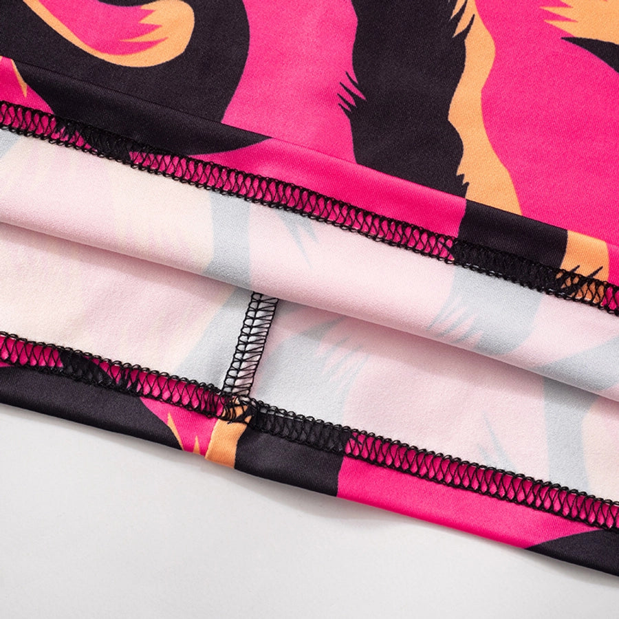 Women's Hip skirt Streetwear Round Neck Long Sleeve Color Block Above Knee Holiday