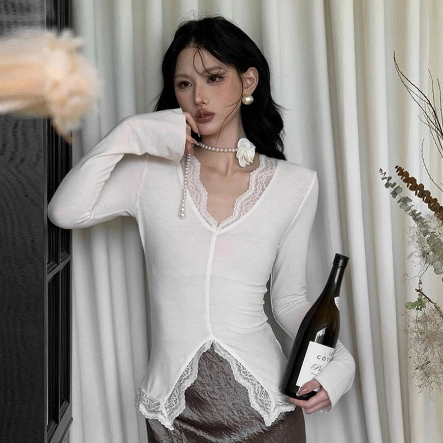 Women's T-shirt Long Sleeve Blouses Vacation Simple Style Solid Color