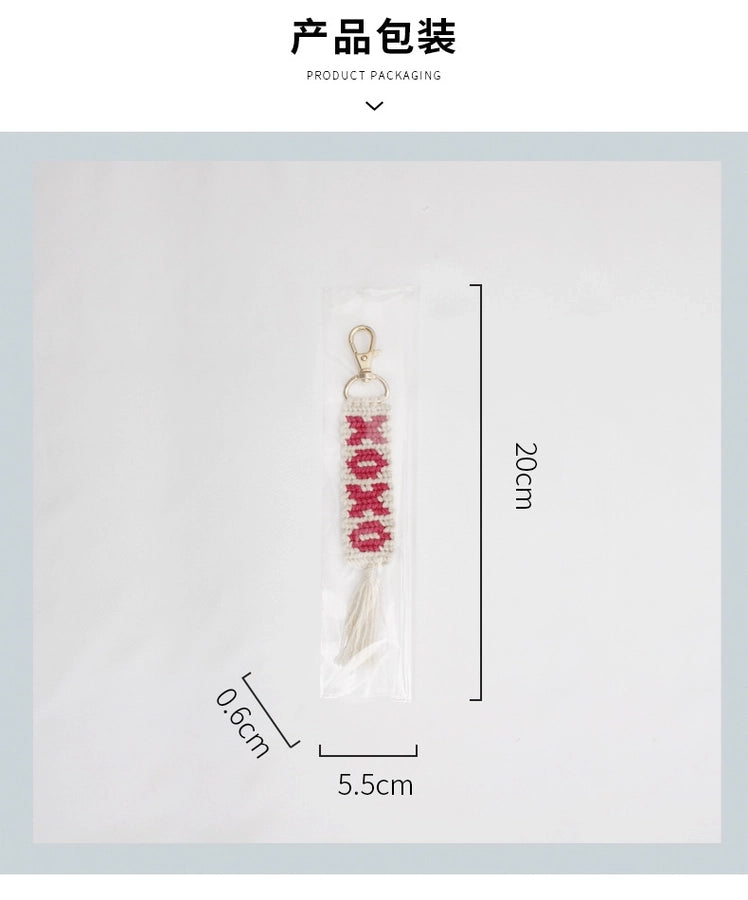 New Creative Personalized Valentine's Day Bag Pendant DIY Finished XOXO Letters Hand-woven Hanging Ornaments