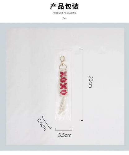 New Creative Personalized Valentine's Day Bag Pendant DIY Finished XOXO Letters Hand-woven Hanging Ornaments