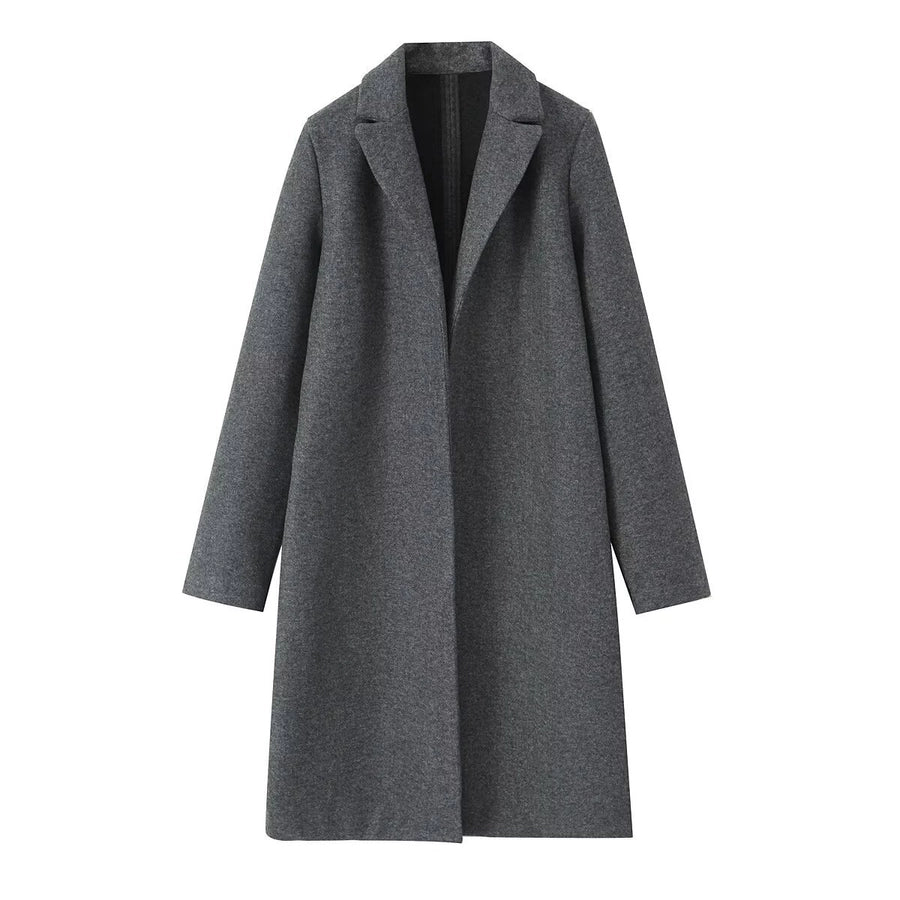 Women's Vacation Simple Style Solid Color Woolen Coat Woolen Coat