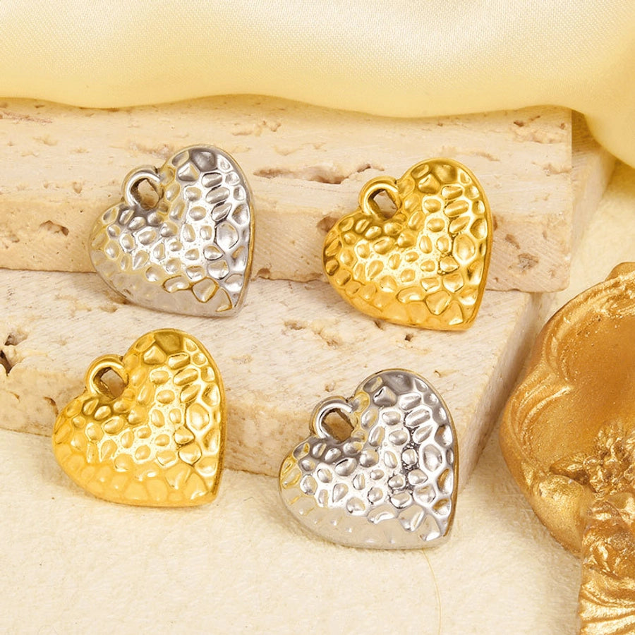 1 Piece 304 Stainless Steel 18K Gold Plated Heart Shape Pendant