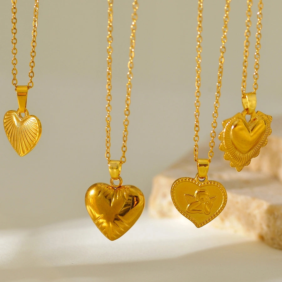 Jewelry Elegant Glam Luxurious Heart Shape 304 Stainless Steel Necklace