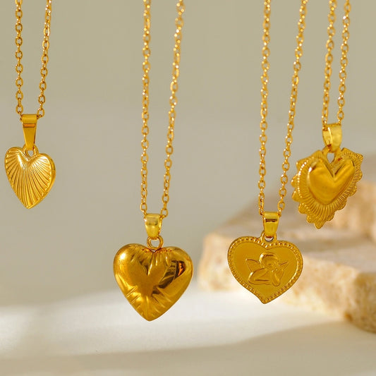 Jewelry Elegant Glam Luxurious Heart Shape 304 Stainless Steel Necklace