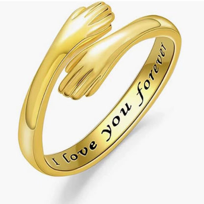 Dibo s925 sterling silver hands hug ring women's simple fashion   explosions jewelry manufacturers