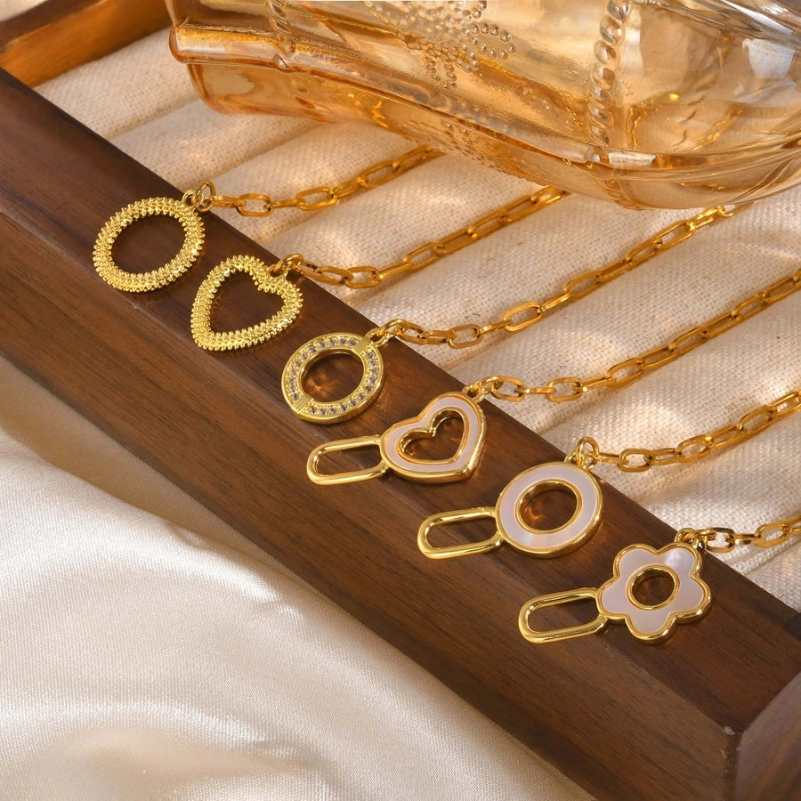 Jewelry IG Style Flower 201 Stainless Steel Copper Zircon 18K Gold Plated Bracelets