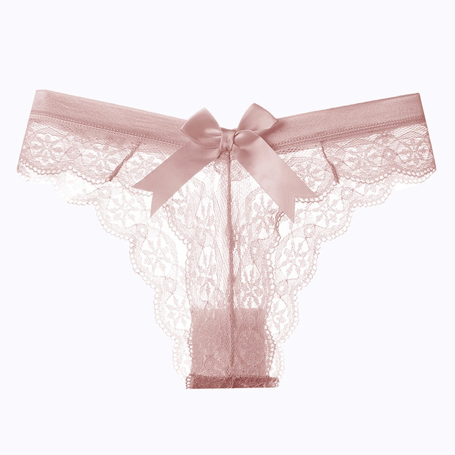 Bow Knot Seamless Lace Low Waist Panties