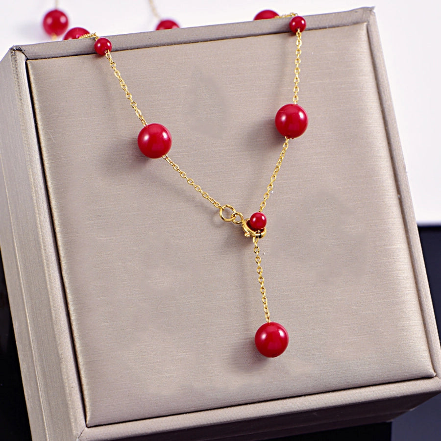 Jewelry Elegant Streetwear Round 304 Stainless Steel Plating Pendant Necklace