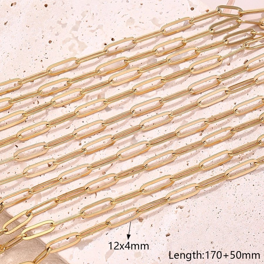 10 Strands/Package 304 Stainless Steel 18K Gold Plated cable chain Twisted Rope Chain Polished Length: 170 50mm Jewelry Accessories