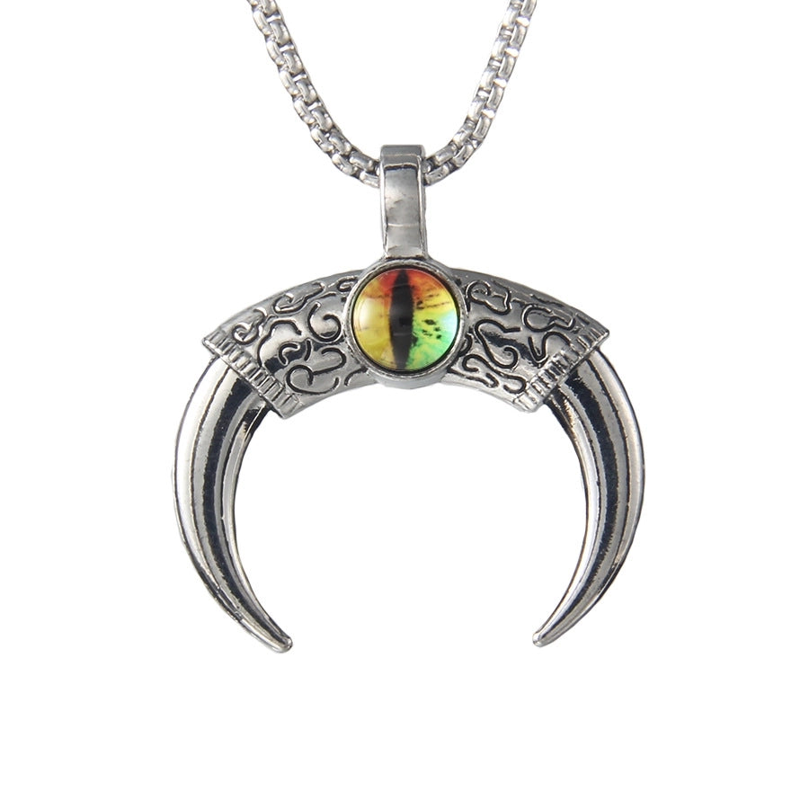 Hip-Hop Vintage Style Devil's Eye Horns 201 Stainless Steel Alloy Plating Unisex Pendant Necklace