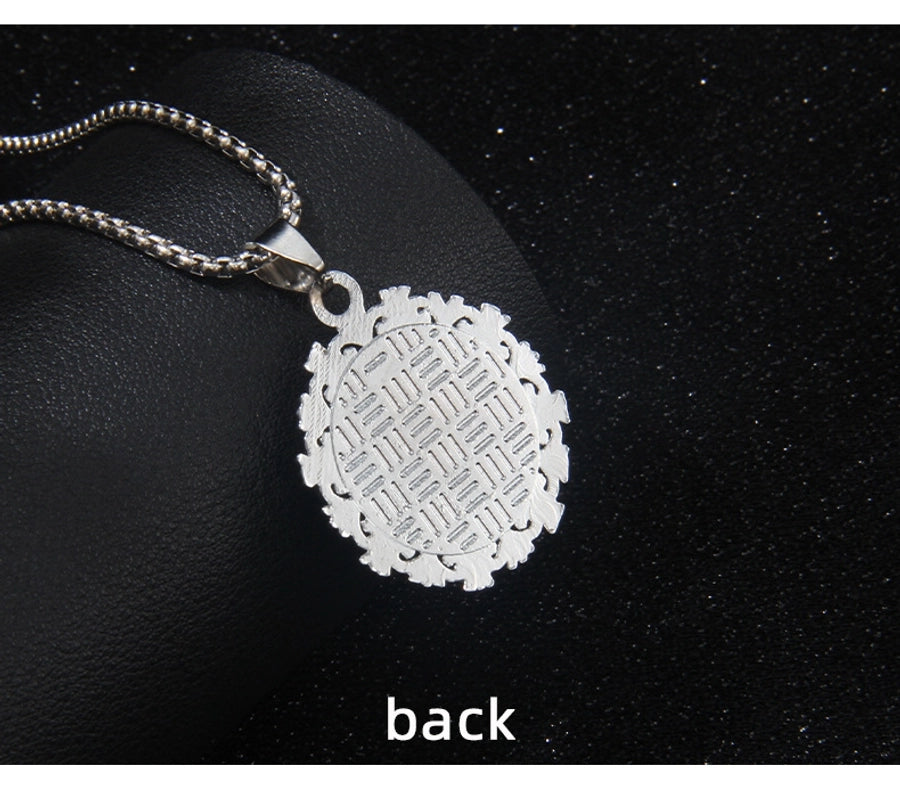 Hip-Hop Round Devil's Eye 201 Stainless Steel Alloy Unisex Pendant Necklace