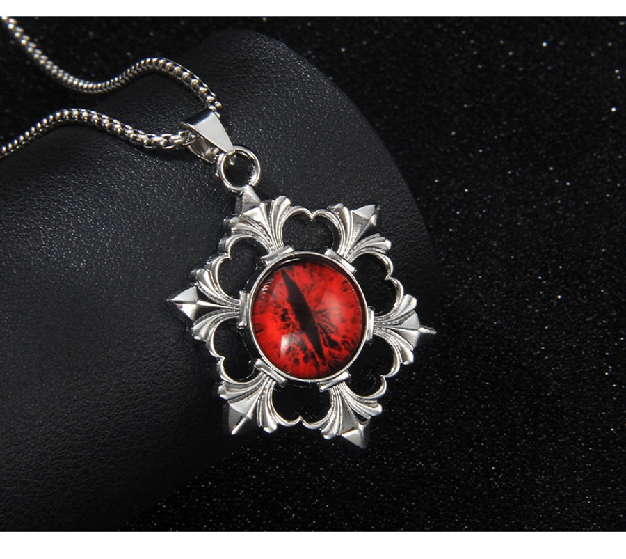 Hip-Hop Devil's Eye Snowflake 201 Stainless Steel Alloy Men's Pendant Necklace