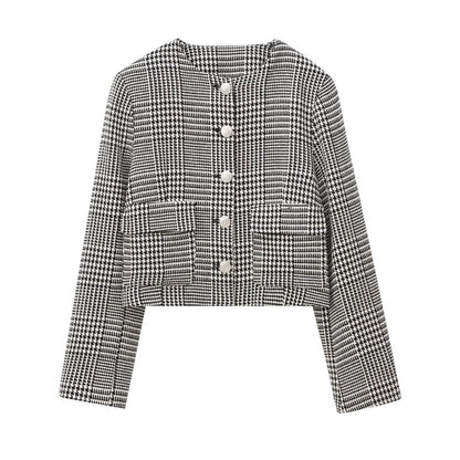Women's Blazer Long Sleeve Blazers Button Elegant Color Block