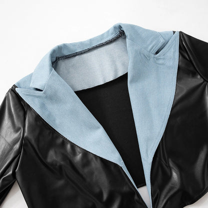 Women's Streetwear Color Block Zipper Coat Casual Jacket