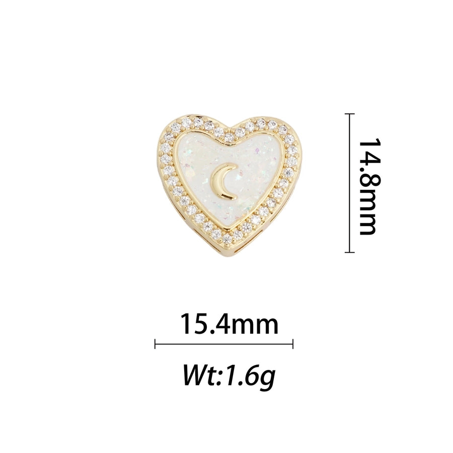 1 Piece Copper Geometric Letter Heart Shape
