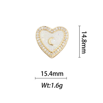 1 Piece Copper Geometric Letter Heart Shape