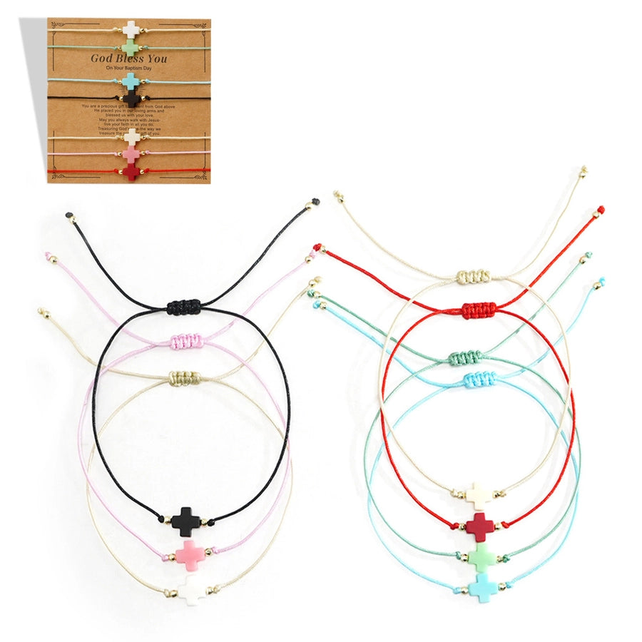 Simple Style Cross Resin Wax line  String Bracelets