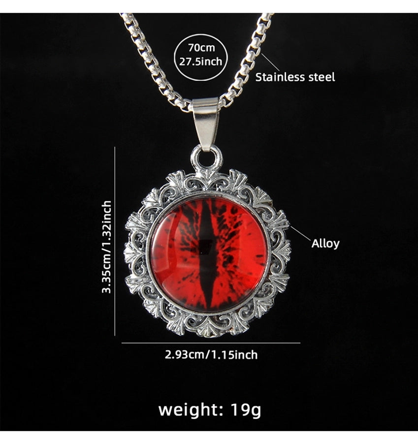 Hip-Hop Round Devil's Eye 201 Stainless Steel Alloy Unisex Pendant Necklace