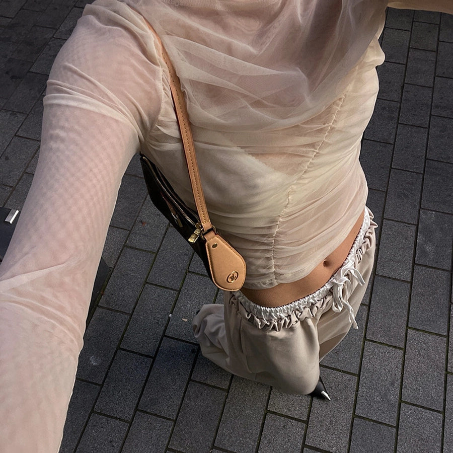 Women's T-shirt Long Sleeve Blouses Streetwear Solid Color