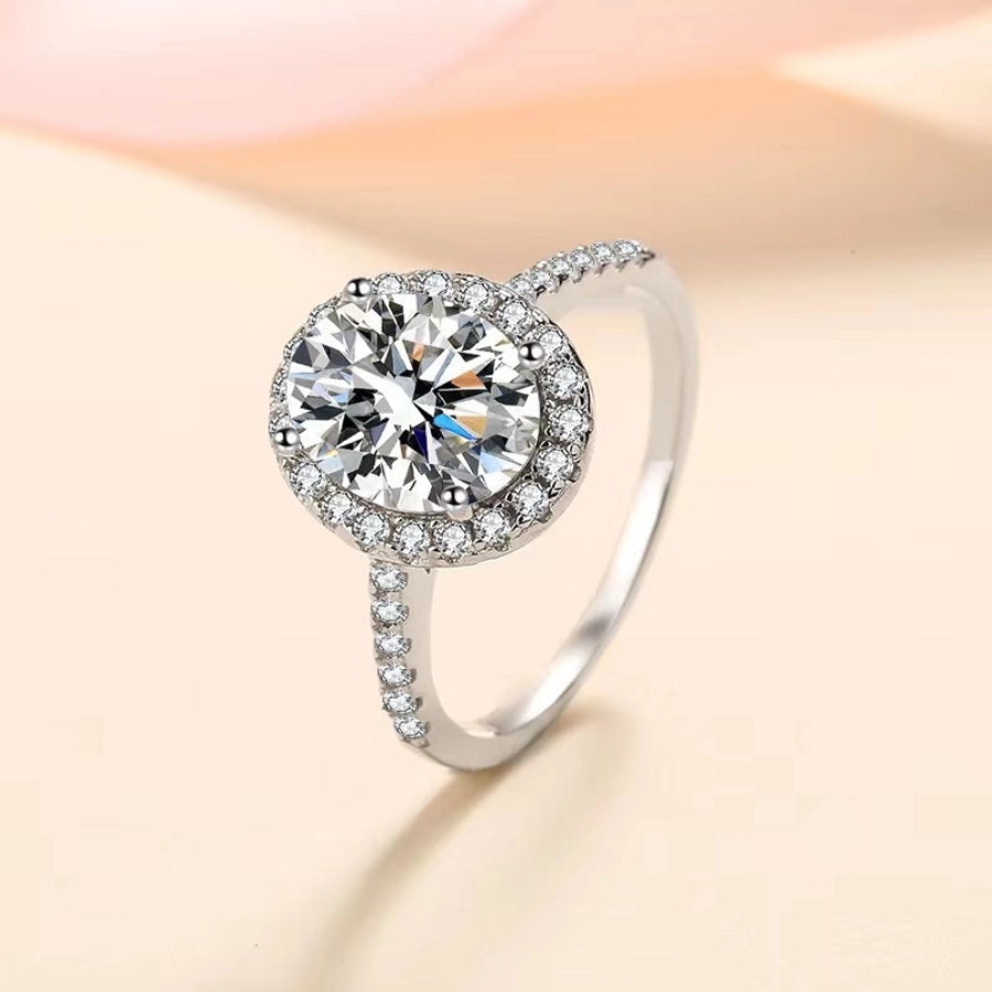 s925 sterling silver high carbon diamond proposal pigeon egg ring simulation moissanite diamond ring 1.5 karat oversized diamond ring for women