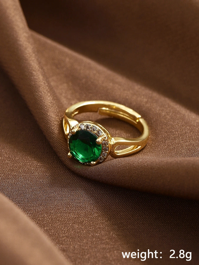 Copper Geometric Adjustable Ring