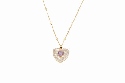 Jewelry Vintage Style Classic Style Heart Shape Copper Zircon Plating Pendant Necklace
