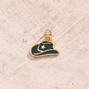 Black Drip Hat Pendant (Gold) [10.5x13mm (Aperture: 3mm)]