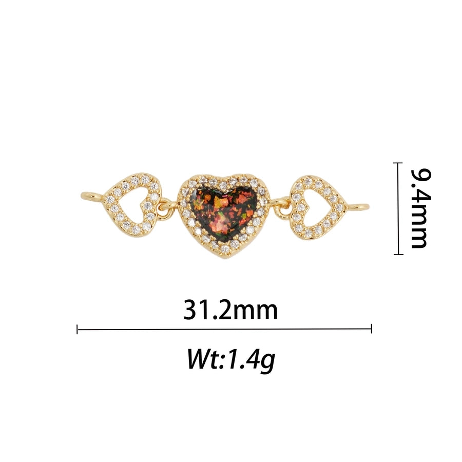 1 Piece Copper Geometric Letter Heart Shape