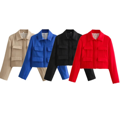 Women's Coat Long Sleeve Blazers Elegant Solid Color