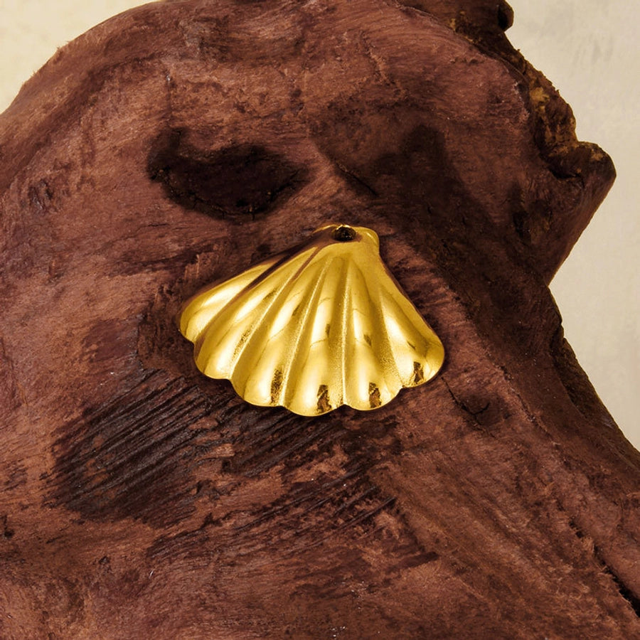 1 Piece 21*17mm 304 Stainless Steel 18K Gold Plated Shell Pendant Jewelry Accessories