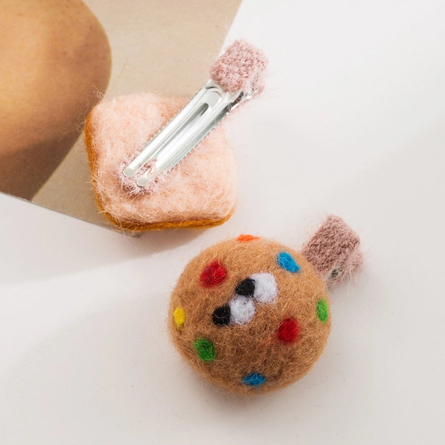 Children Unisex Cute Animal Star Cherry Cashmere Hair Clip