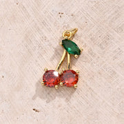 One Leaf Orange Red Cherry [21x12mm (Aperture:3mm)]