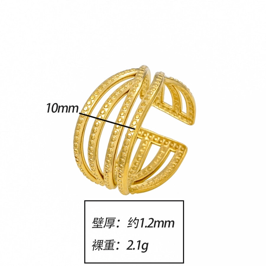 Jewelry Elegant Leaves Flower Titanium Steel Open Rings