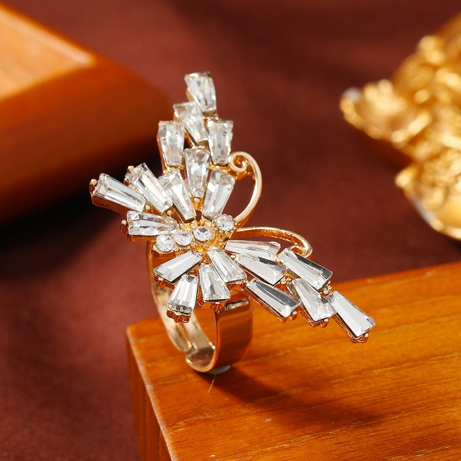 Elegant Butterfly Alloy Rhinestones Women's Adjustable Ring