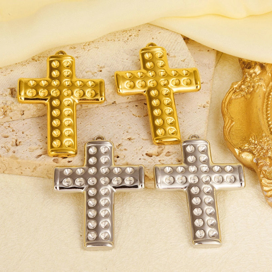 1 Piece 3*4.3mm 304 Stainless Steel 18K Gold Plated Cross Pendant Jewelry Accessories