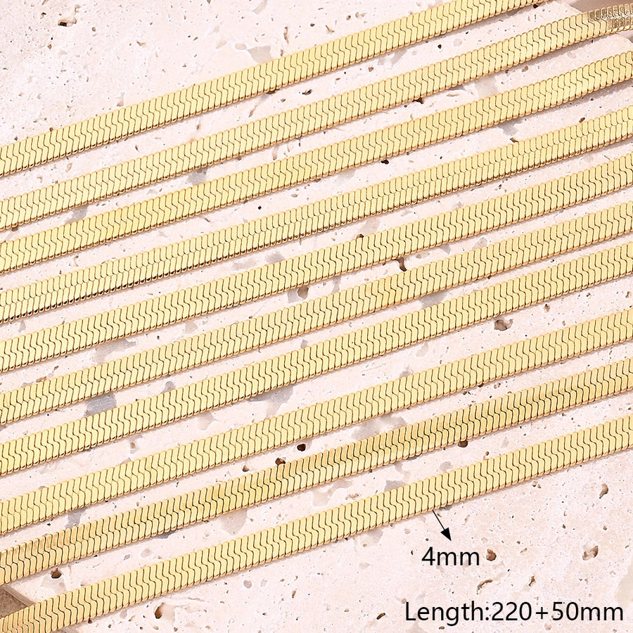 10 Strands/Package 5 Strands/Package 304 Stainless Steel 18K Gold Plated cable chain Belcher Chain Polished Length: 200mm Length: 220+50mm Length:230+50mm Jewelry Accessories